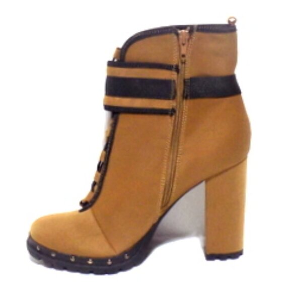 Stylish-18 by Pazzle Women’s Side Zip Ankle Booties in Tan – Size: 10 - Picture 7 of 10